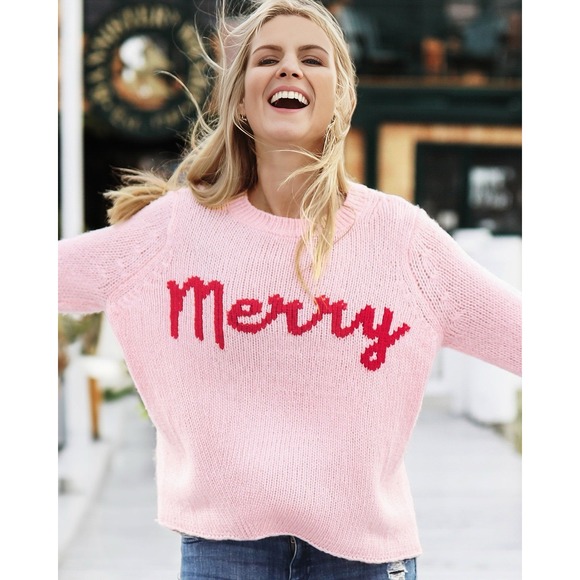 Wooden Ships Sweaters - Wooden Ships Merry Crew Chunky Knit Sweater Size XS/S Mint Condition Preppy Pink